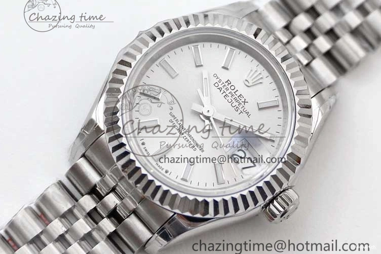 SS on Silver Steel Lady Bracelet 1:1 904L 28 TWF Best Dial DateJust President Edition NH05 0426